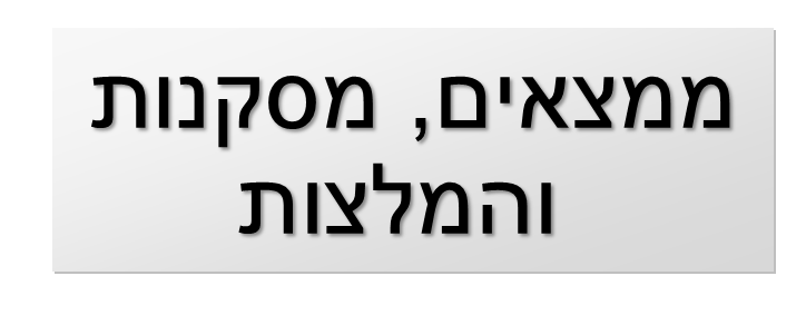ממצאים, מסקנות והמלצות